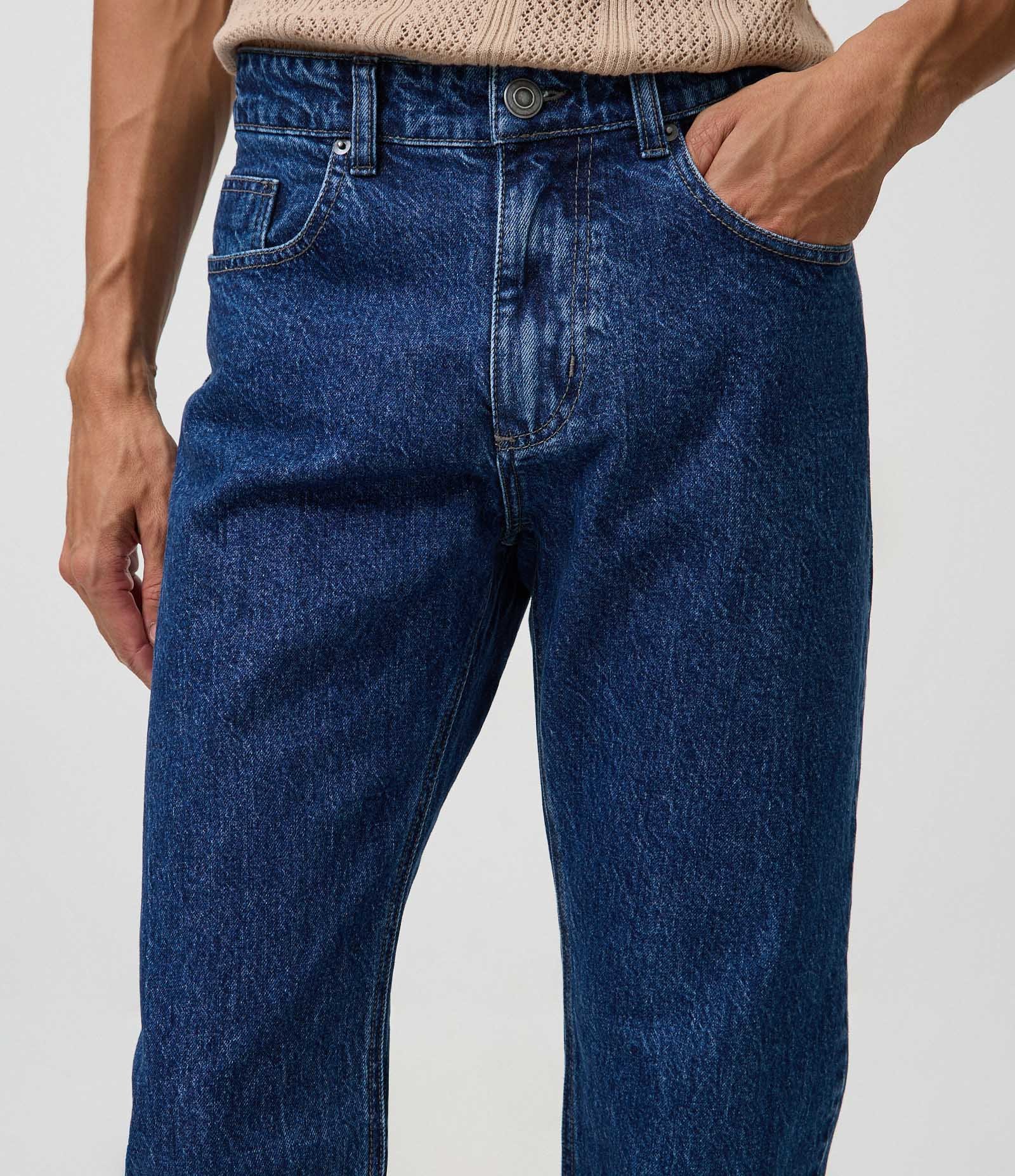 Calça Slim em Jeans Azul 4