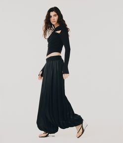 Calça Aladim em Viscose com Elástico no Cós