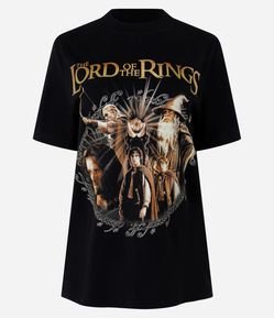 Camiseta em Algodão com Estampa Senhor dos Anéis