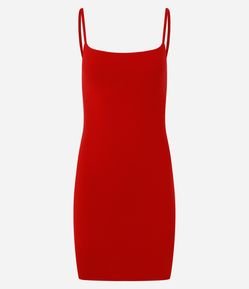 Vestido Tubinho Básico em Cotton com Alças Finas