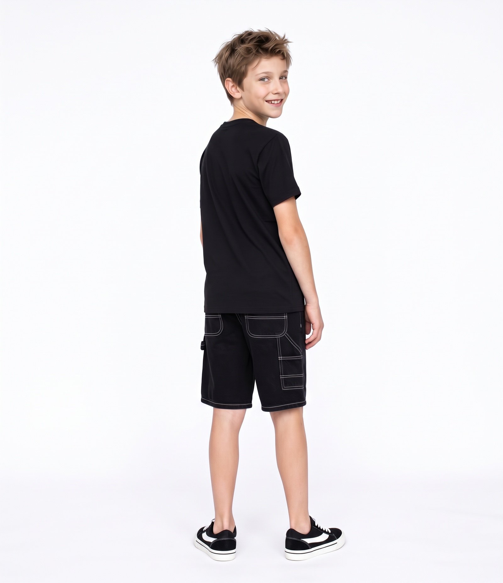 Camiseta Infantil Esportiva com Proteção UV e Tecnologia Dry - Tam 5 a 14 Anos Preto 3