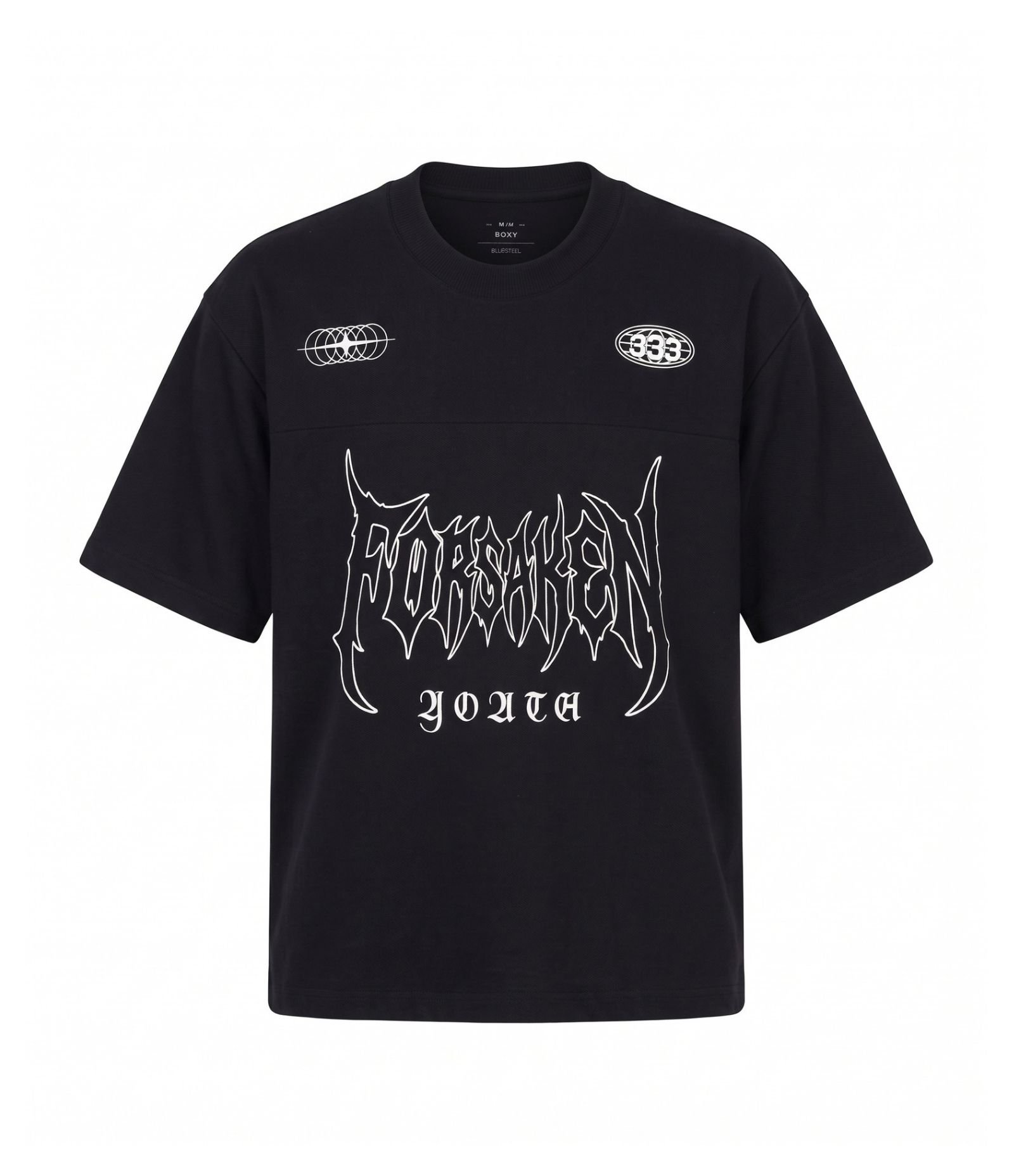 Camiseta Boxy em Algodão com Lettering Forsaken Youth Preto 5