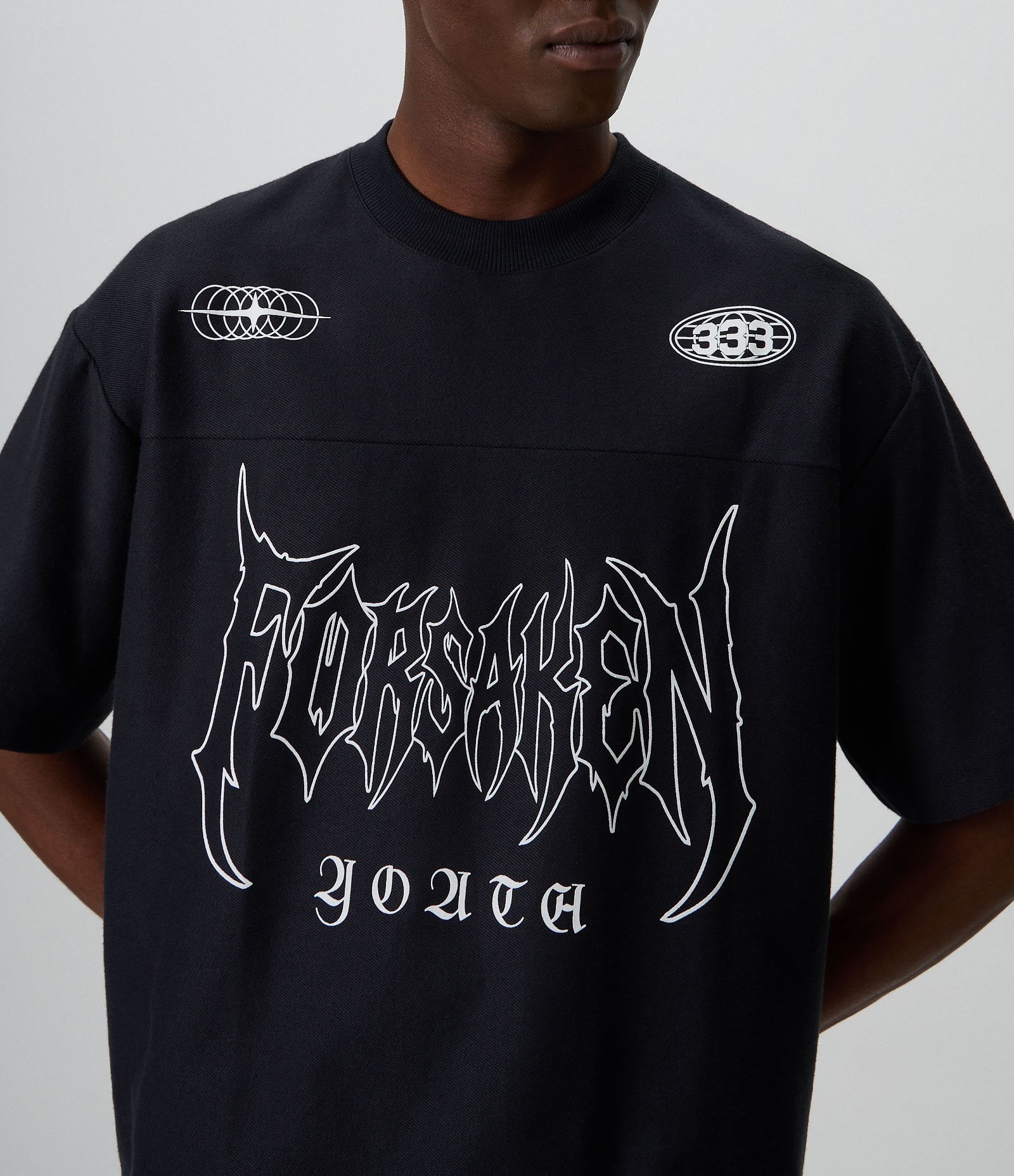 Camiseta Boxy em Algodão com Lettering Forsaken Youth Preto 4