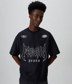 Camiseta Boxy em Algodão com Lettering Forsaken Youth