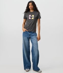 Camiseta New T-Shirt com Estampa Ursinhos Carinhosos em Algodão Estonado