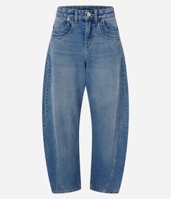 Calça Baggy Balloon em Jeans com Recortes