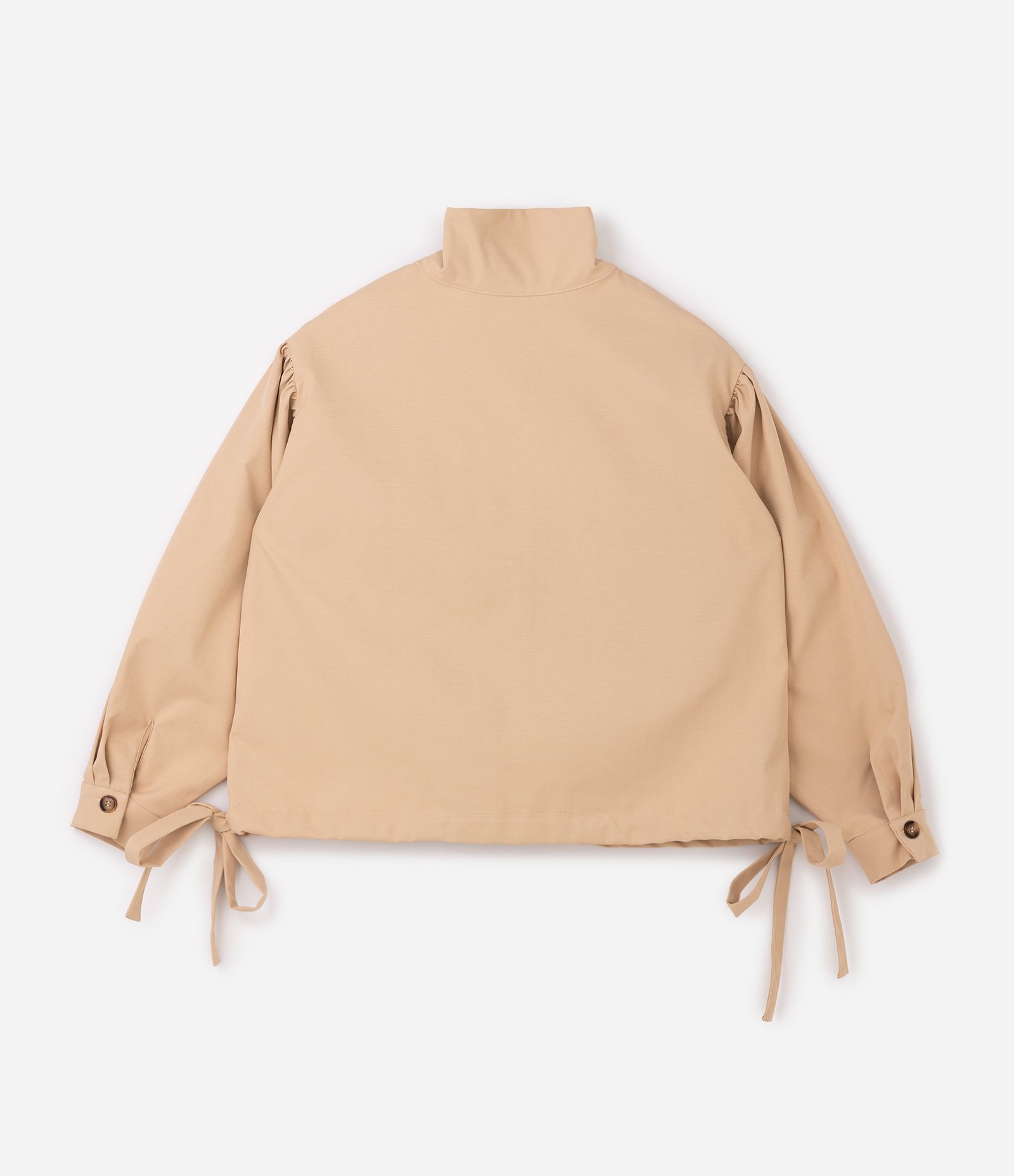 Jaqueta em Gabardine com Gola Funil e Amarrações Curve & Plus Size Bege 2