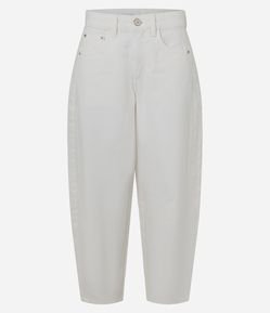 Calça Balloon Cropped em Sarja