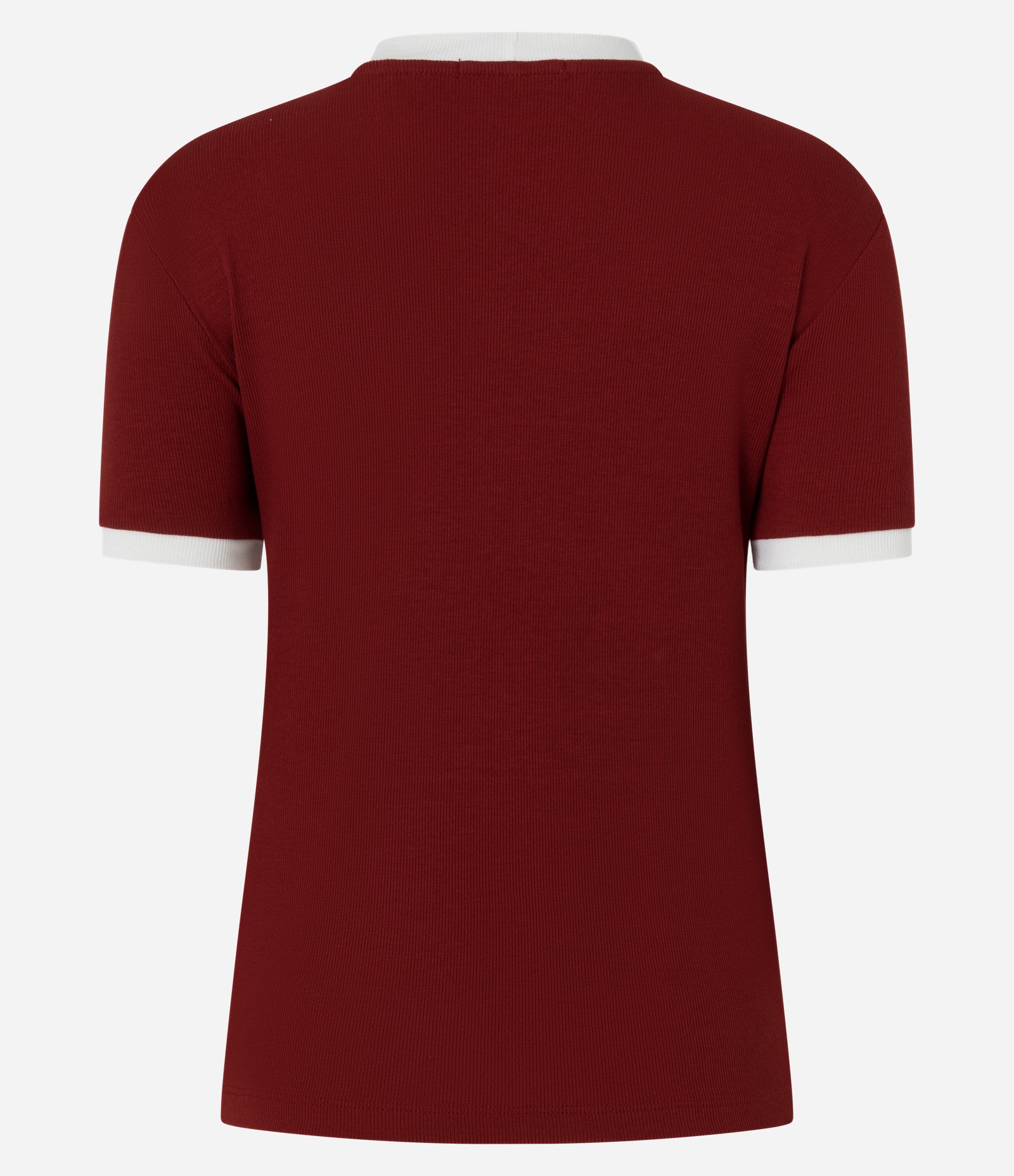 Blusa Manga Curta em Ribana Com Botões no Ombro Vermelho 7