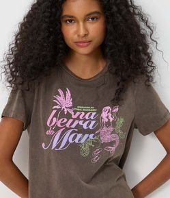 Camiseta em Algodão com Estampa Beira Tropical