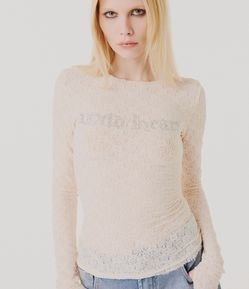Blusa em Renda com Lettering Wilde Heart