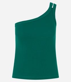 Blusa em Ribana com Um Ombro Só e Alça Dupla