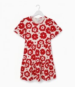 Vestido Infantil em Algodão com Estampa Floral