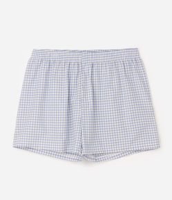 Cueca Samba-Canção em Algodão com Estampa Xadrez Vichy