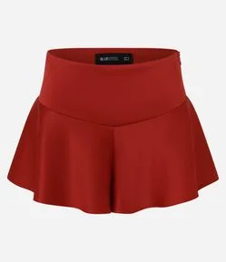 Short Evasê em Cetim com Cós Largo