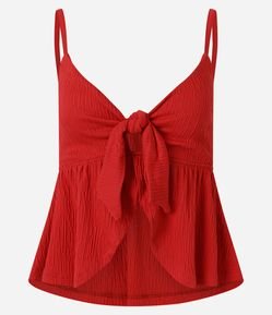 Blusa de Alça em Viscose Texturizada com Laço no Busto