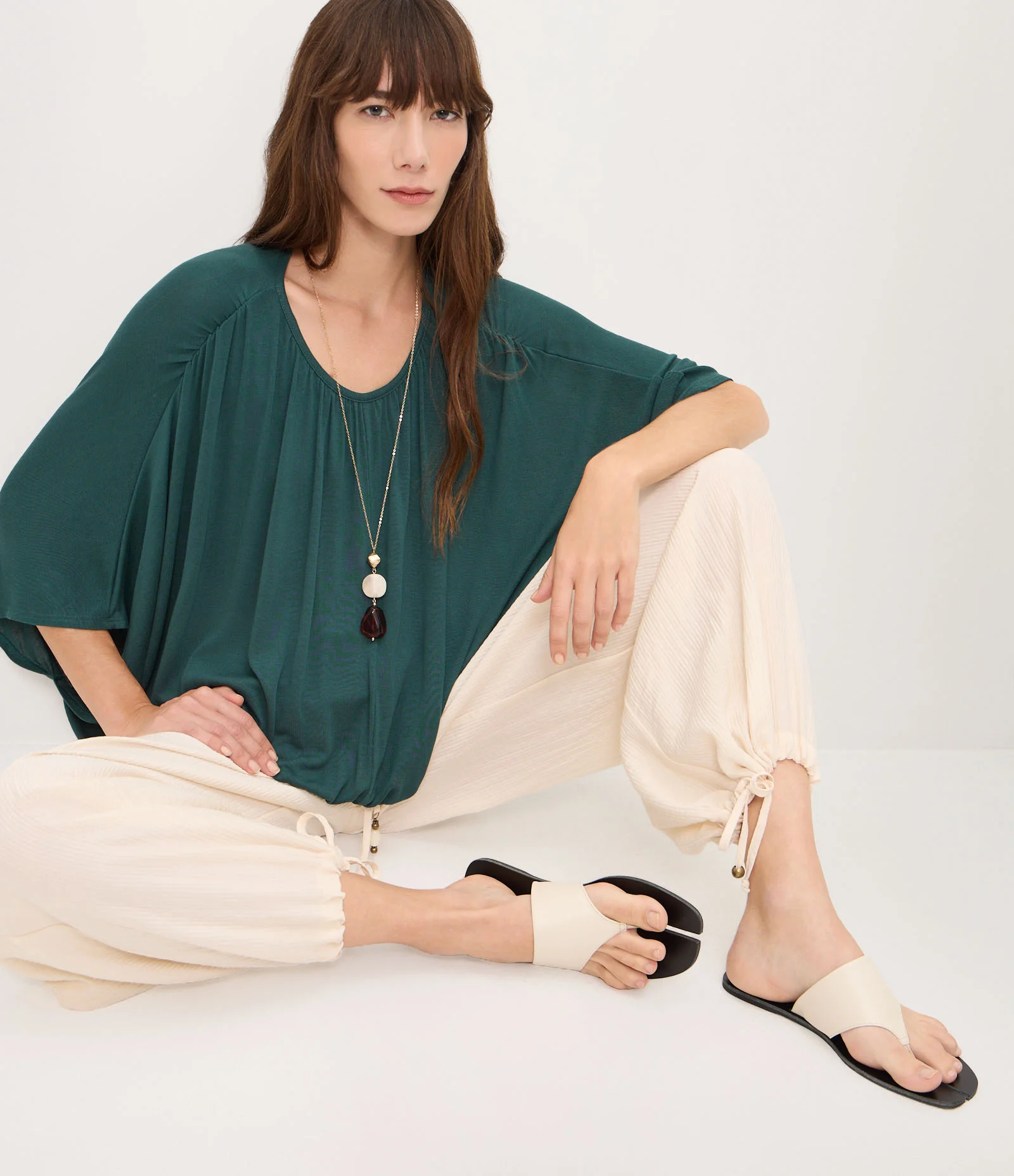 Rasteira Mule Tabi em Couro Off White 1