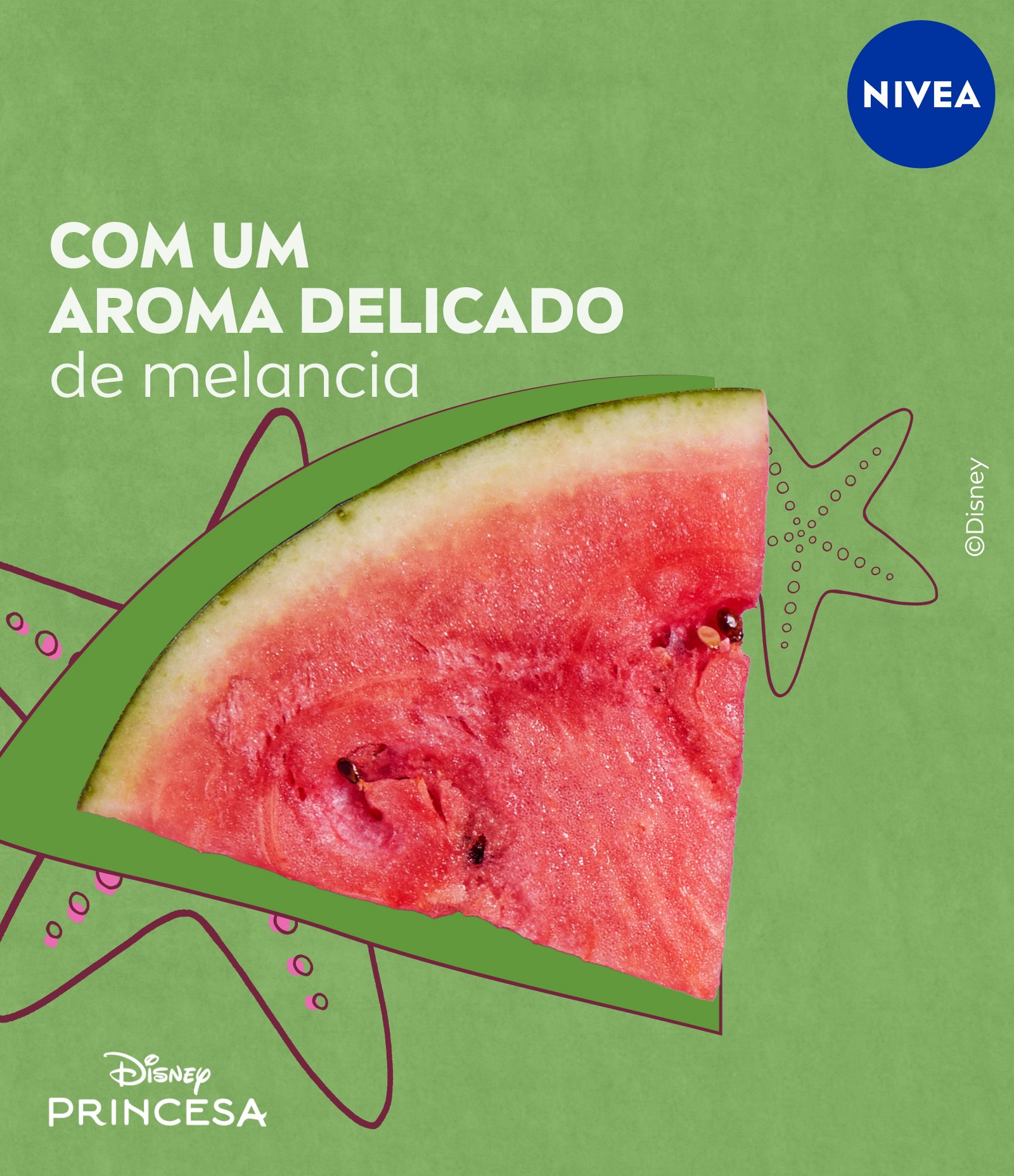 Hidratante Labial Melancia Brilhante Ed. Limitada Ariel Disney® Princesas Nivea 4,8g 6