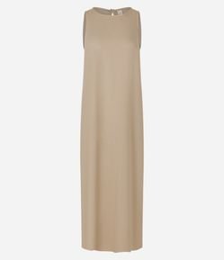 Vestido Longo em Viscolinho com Detalhe Nas Costas