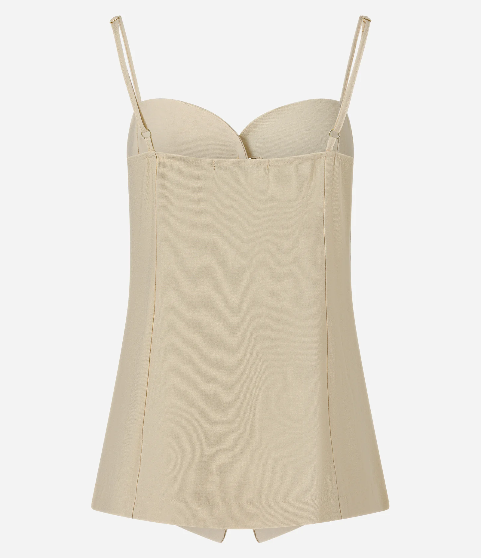 Blusa em Viscose com Decote Coração e Botões Frontais Bege 6