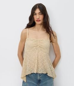 Blusa Peplum em Renda com Alcinha