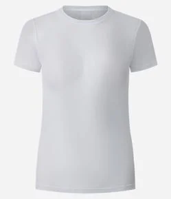 Camiseta Esportiva Ajustada em Tule com Transparência