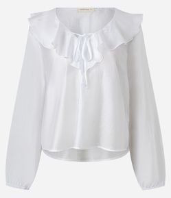 Blusa Bata em Liocel com Babados e Amarração Frontal
