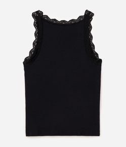 Blusa em Ribana com Acabamento em Renda Curve & Plus Size
