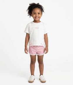 Camiseta Infantil em Cotton Lettering Little Garden - Tam 1 a 6 Anos