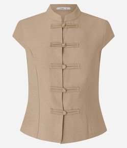 Blusa em Viscose Fechamento Estilo Oriental