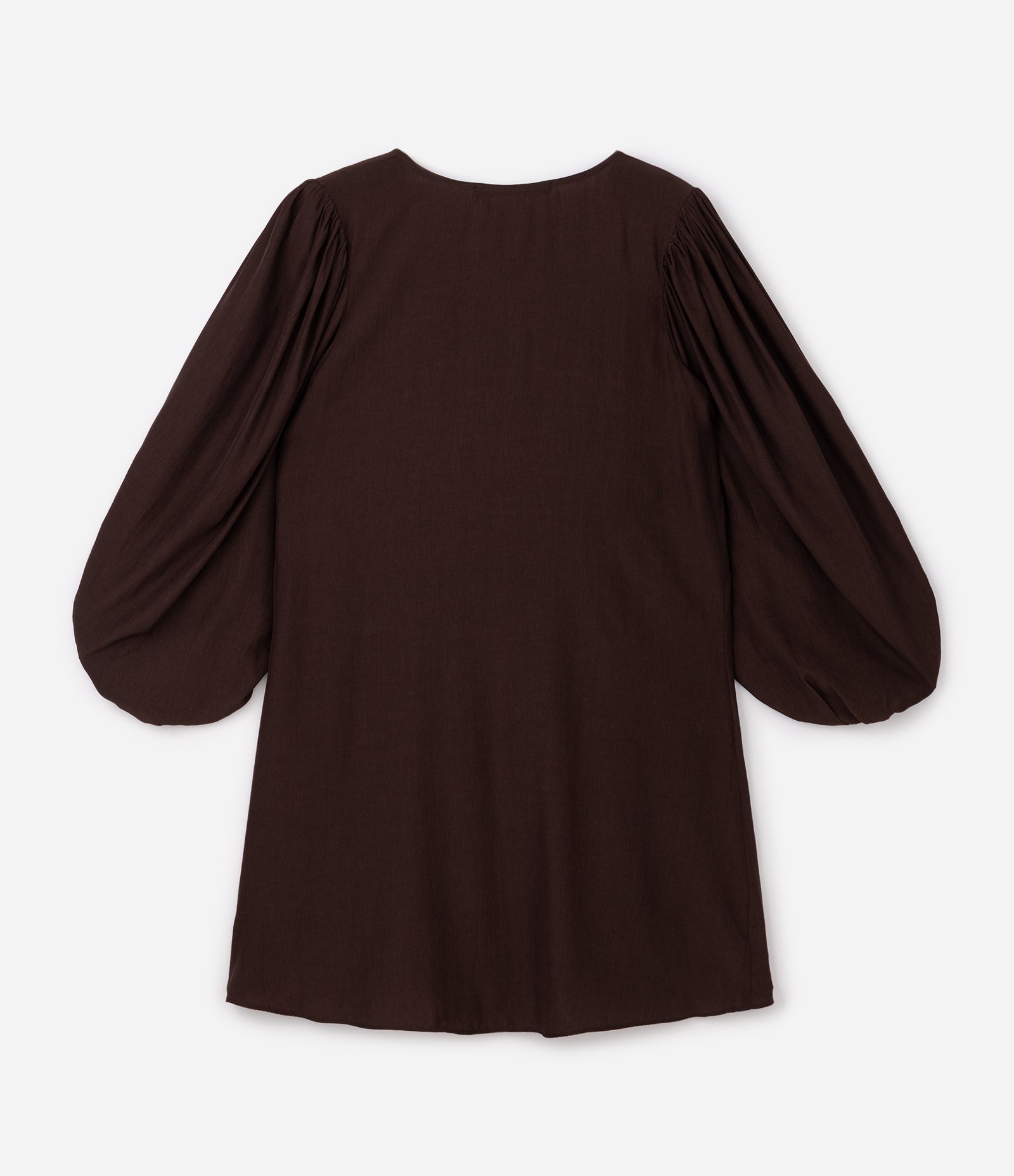 Blusa Mullet Crepe com Amarração Frontal Curve & Plus Size Marrom 6