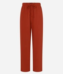 Calça Pantalona em Airflow com Elástico e Amarração no Cós
