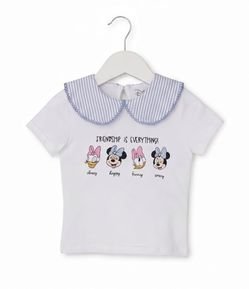 Blusa Infantil com Gola Boneca e Estampa Minnie e Daisy - Tam 1 a 6 Anos