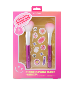 Kit com Pinceis para Make + Adesivos Alchemia