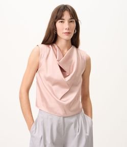 Blusa Halter Neck com Decote Degagê