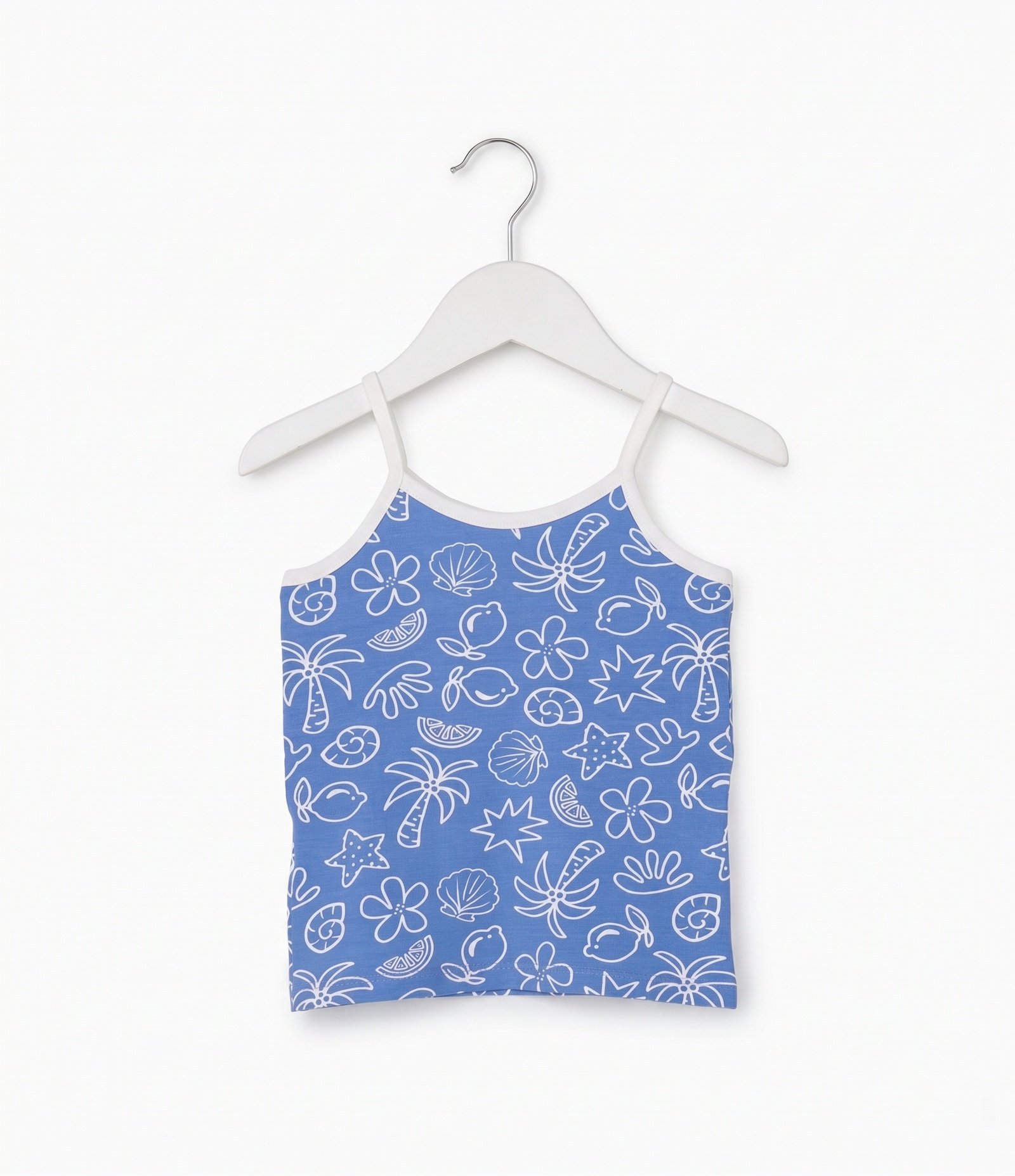Regata Infantil Slim em Cotton com Estampa Fundo do Mar - Tam 1 a 6 Anos Azul 1