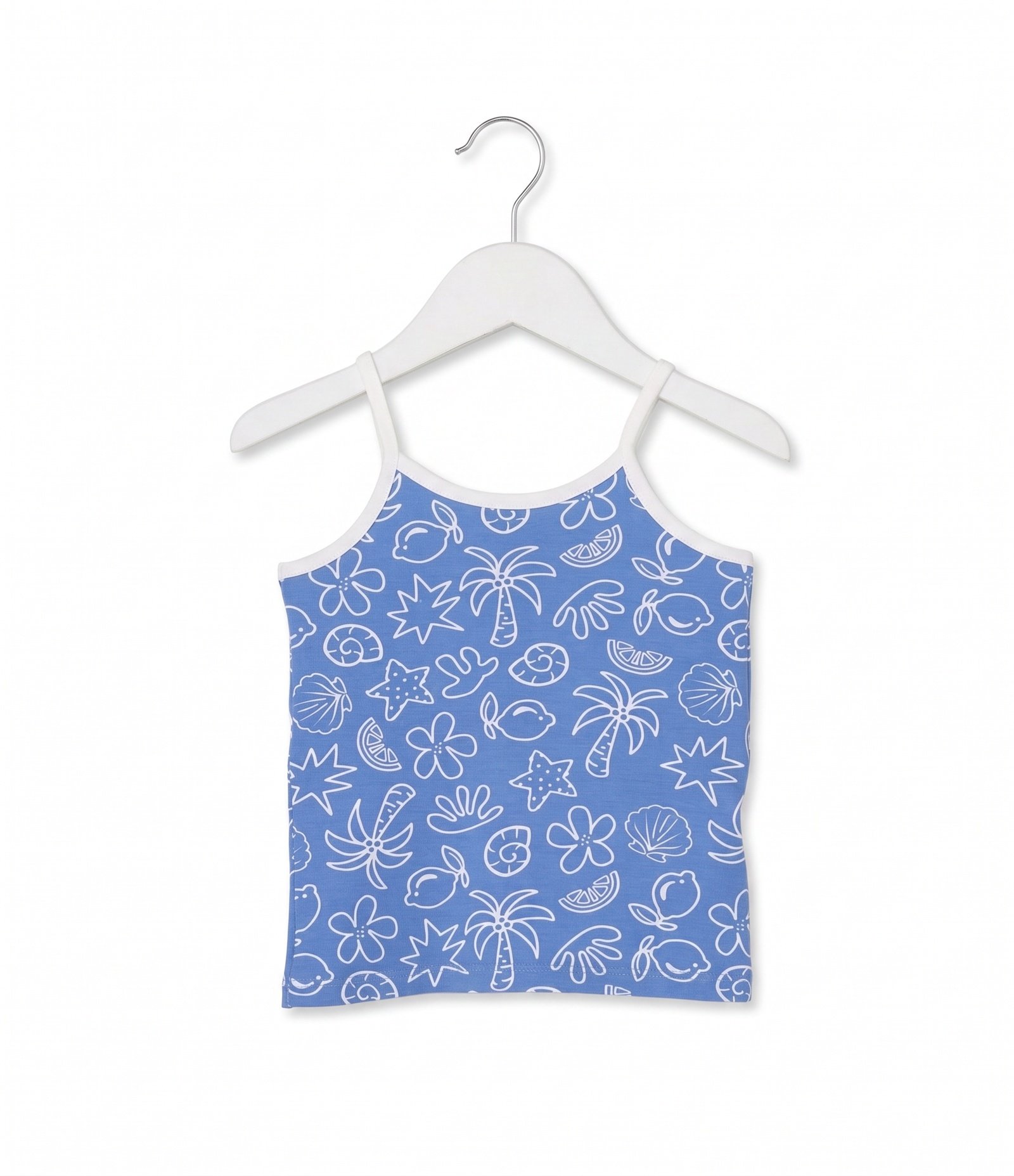 Regata Infantil Slim em Cotton com Estampa Fundo do Mar - Tam 1 a 6 Anos Azul 2