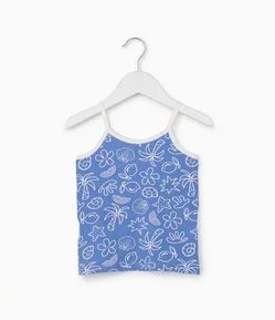 Regata Infantil Slim em Cotton com Estampa Fundo do Mar - Tam 1 a 6 Anos