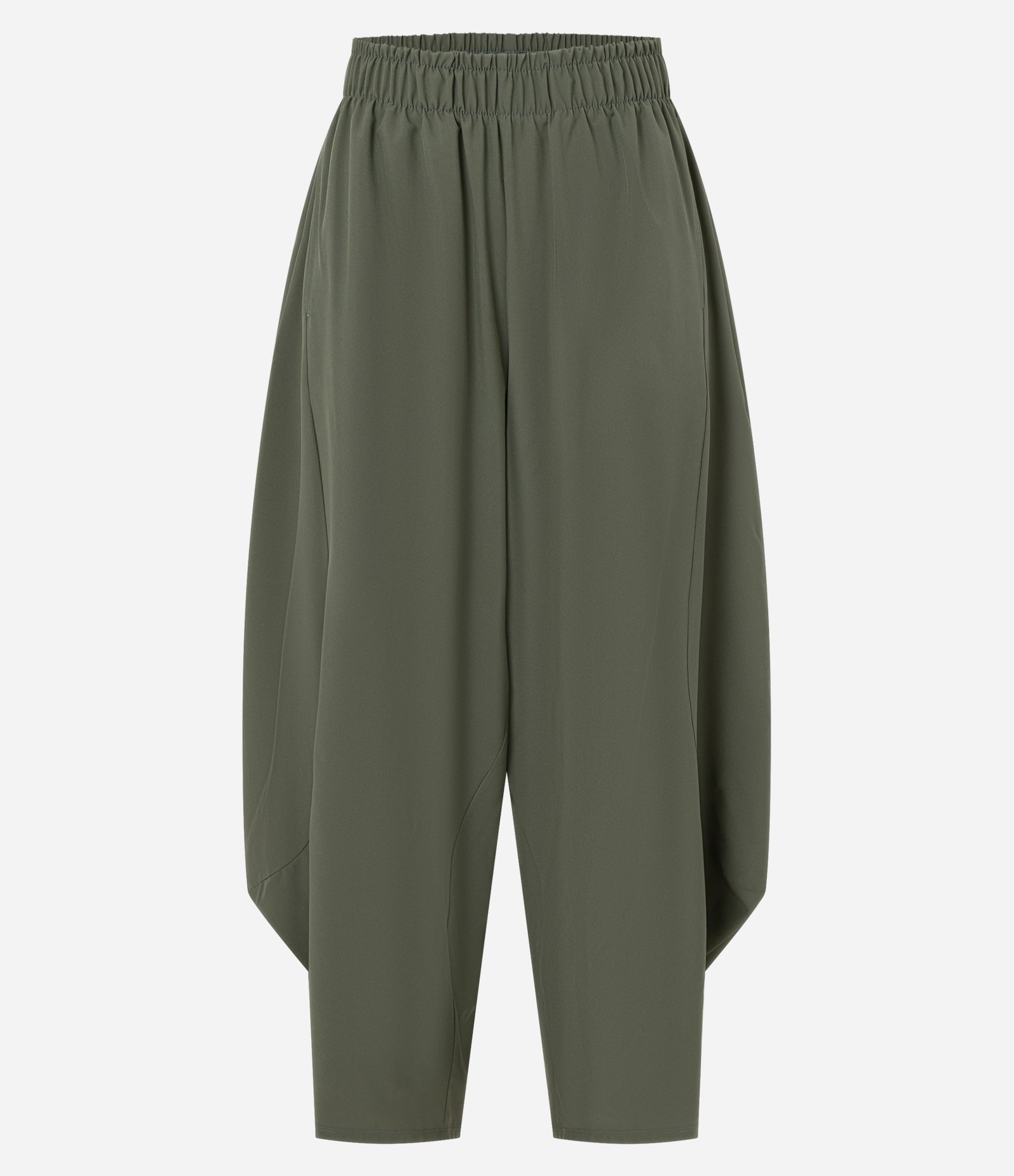 Calça Barrel Esportiva em Microfibra com Cós Elástico Verde 1