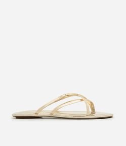 Rasteira Mule com Tiras Finas e Detalhes Metálicos