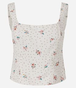 Blusa Corset em Viscose com Estampa Floral