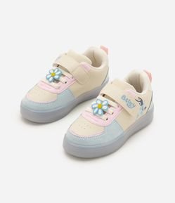 Tênis Infantil em PU com Sola LED e Estampa Bluey - Tam 20 a 27