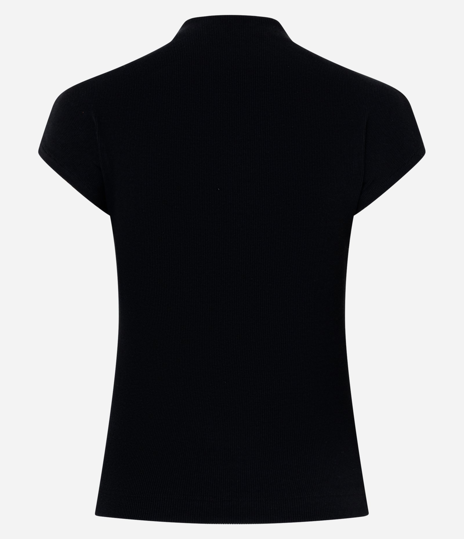 Blusa Ajustada em Ribana com Gola Alta Preto 2