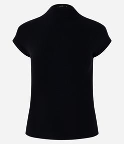 Blusa Ajustada em Ribana com Gola Alta