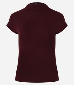 Blusa Ajustada em Ribana com Gola Alta