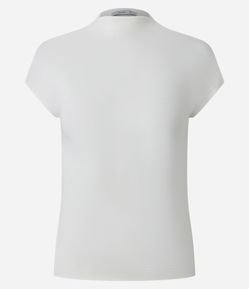 Blusa Ajustada em Ribana com Gola Alta