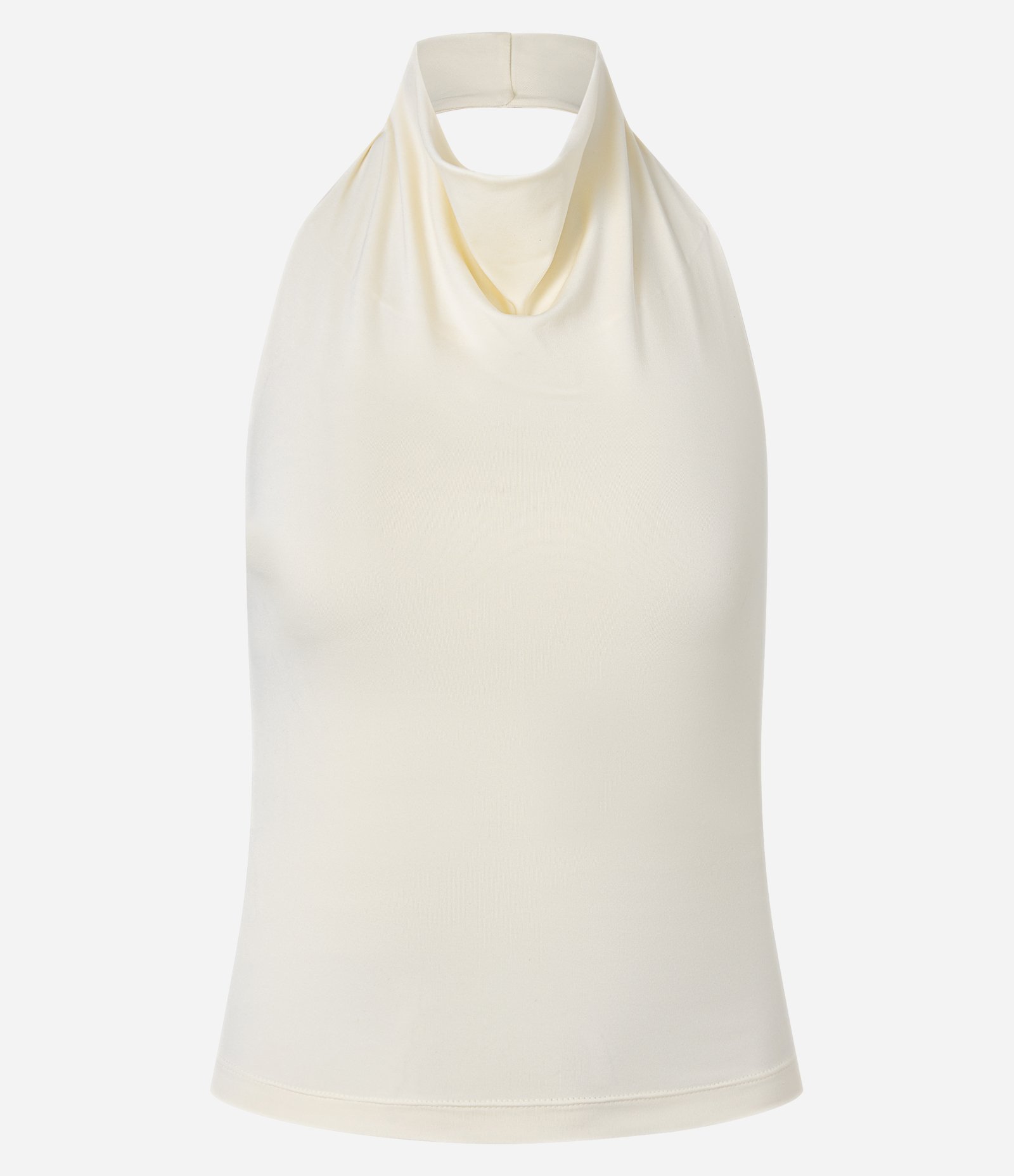 Blusa Frente Única em Microfibra com Decote Degagê Off White 1