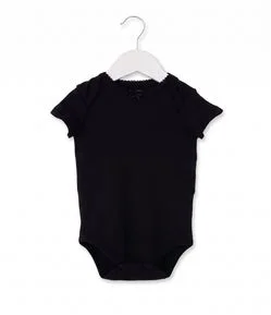 Body Bebê em Cotton com Laço na Gola e Textura Canelada - Tam 0 a 18 Meses
