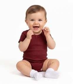 Body Bebê em Cotton com Lacinho na Gola - Tam 0 a 18 Meses