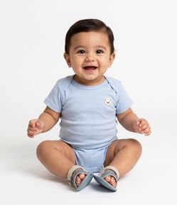 Body Bebê com Bordado de Ursinho - Tam 0 a 18 Meses